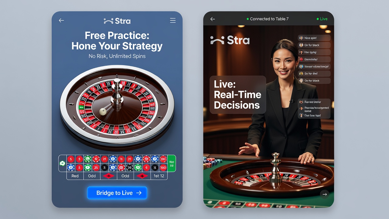 Live-Dealer-Roulette auf Smartphone mit Strategie-Overlay