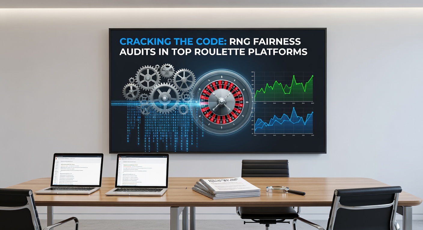 Detaillierte Darstellung eines Audit-Prozesses mit Diagrammen zu RNG-Tests und Zertifikaten führender Plattformen