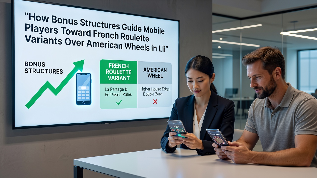 Vergleich der Hausvorteile und Bonusfortschrittsanzeigen zwischen französischen und amerikanischen Roulette-Varianten auf einem mobilen Gerät