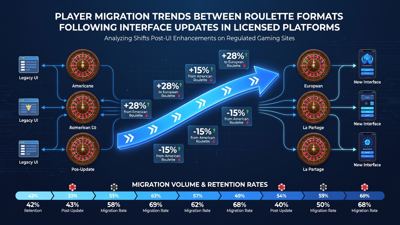 Grafik zu Migrationsmustern und Interface-Einflüssen in Roulette-Plattformen