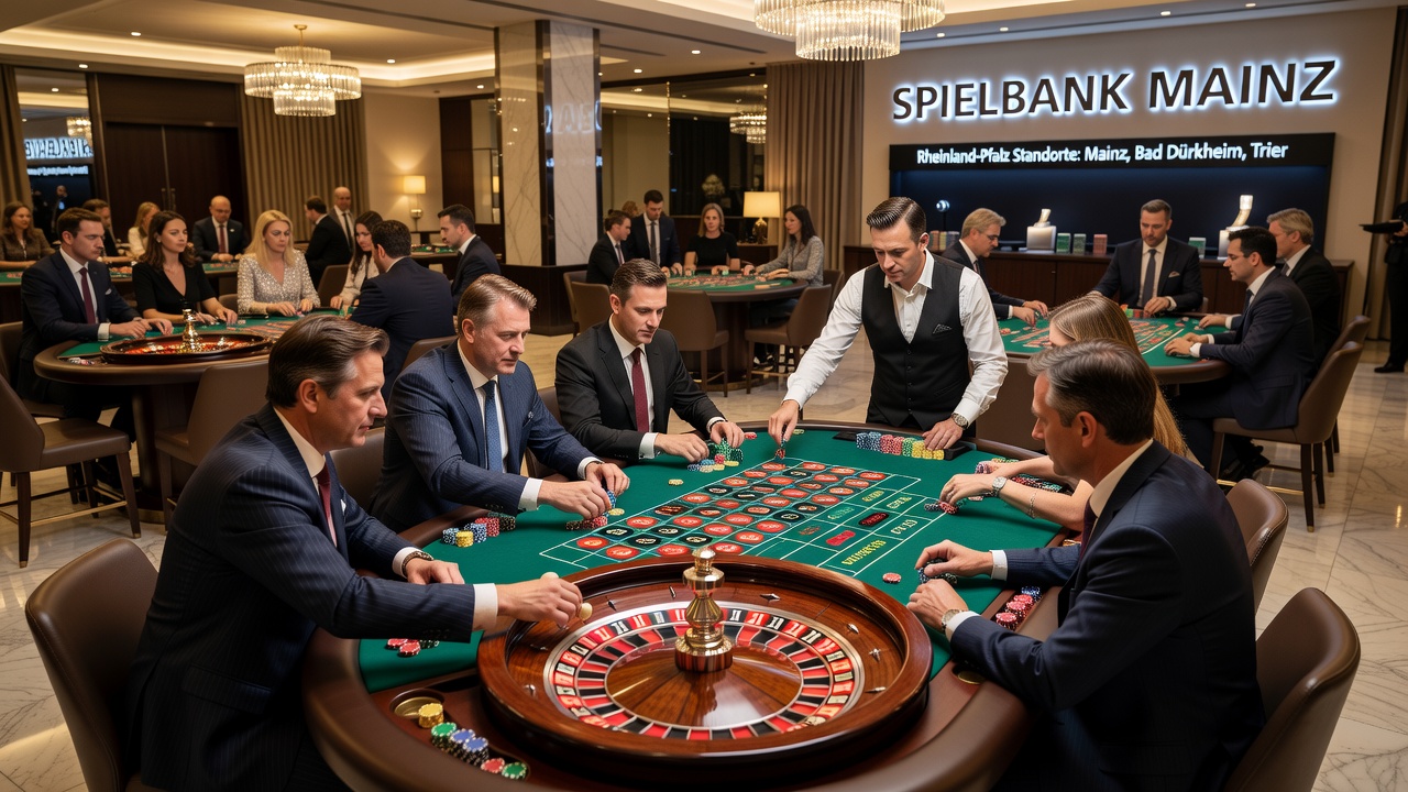 Detailansicht eines Roulette-Rads mit Spielchips und Überwachungskamera in einem Casino in Rheinland-Pfalz